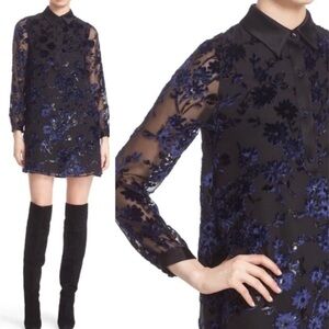 Alice + Olivia Mini Black and Navy Dress